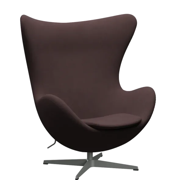 3316 Ægget loungestol, stel i silver grey af Arne Jacobsen