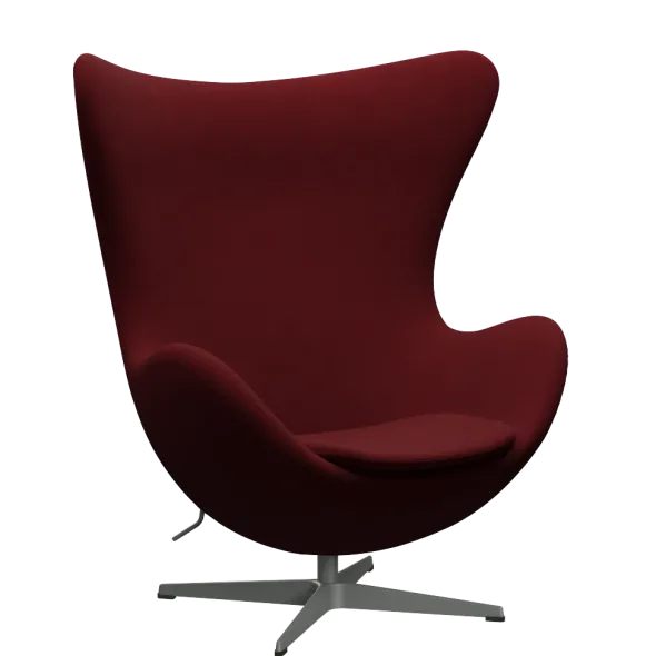 3316 Ægget loungestol, stel i silver grey af Arne Jacobsen