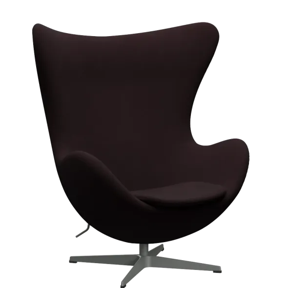 3316 Ægget loungestol, stel i silver grey af Arne Jacobsen