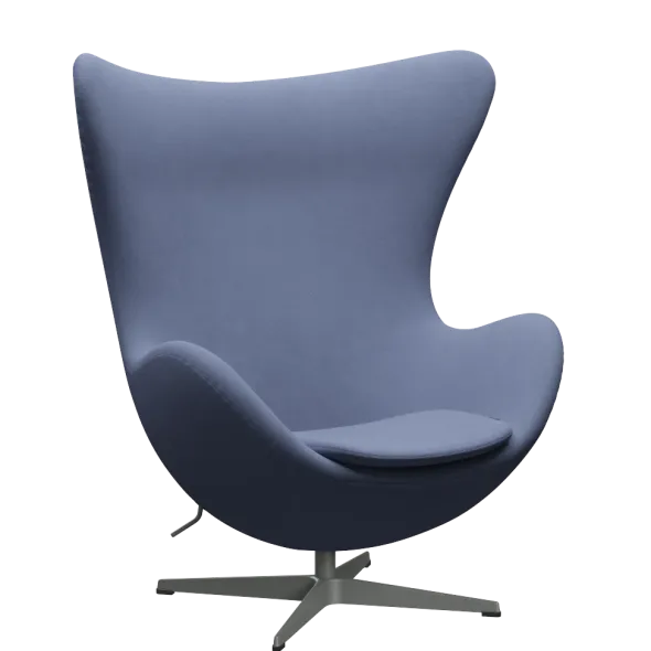 3316 Ægget loungestol, stel i silver grey af Arne Jacobsen