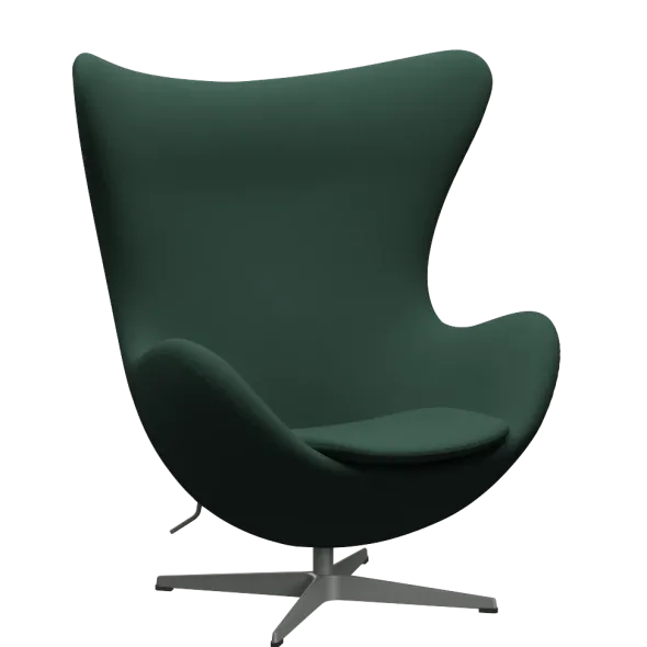 3316 Ægget loungestol, stel i silver grey af Arne Jacobsen