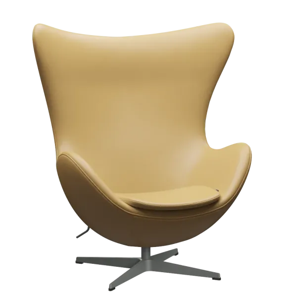3316 Ægget loungestol, stel i silver grey af Arne Jacobsen