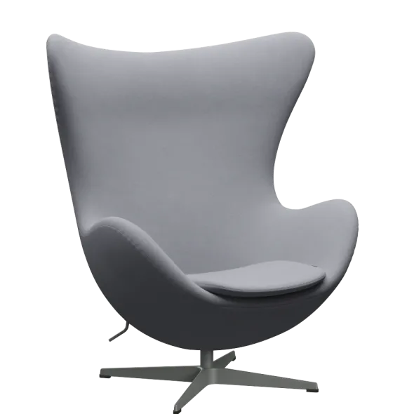 3316 Ægget loungestol, stel i silver grey af Arne Jacobsen