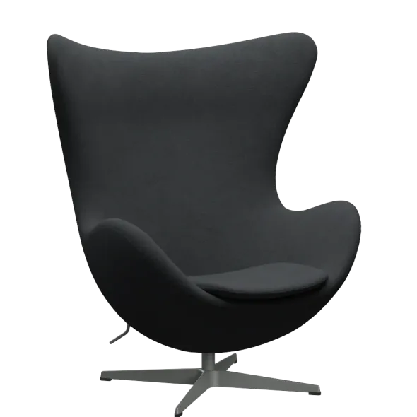3316 Ægget loungestol, stel i silver grey af Arne Jacobsen