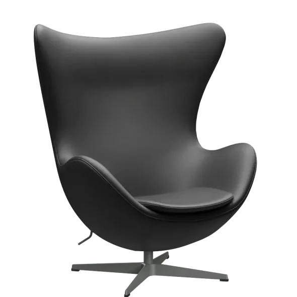 3316 Ægget loungestol, stel i silver grey af Arne Jacobsen