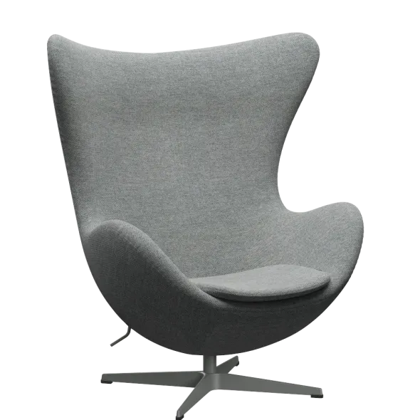 3316 Ægget loungestol, stel i silver grey af Arne Jacobsen