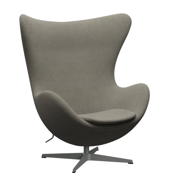 3316 Ægget loungestol, stel i silver grey af Arne Jacobsen