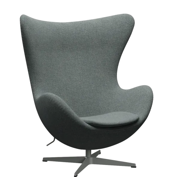 3316 Ægget loungestol, stel i silver grey af Arne Jacobsen