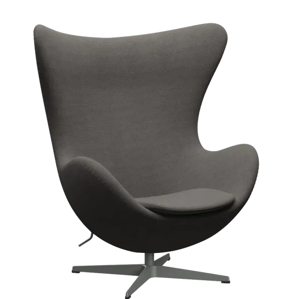 3316 Ægget loungestol, stel i silver grey af Arne Jacobsen