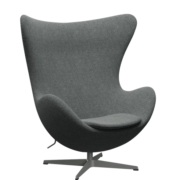 3316 Ægget loungestol, stel i silver grey af Arne Jacobsen