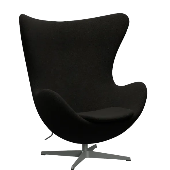 3316 Ægget loungestol, stel i silver grey af Arne Jacobsen