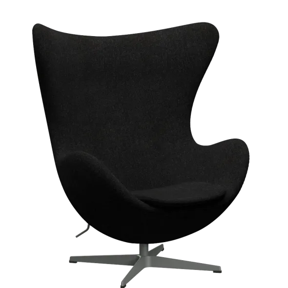 3316 Ægget loungestol, stel i silver grey af Arne Jacobsen