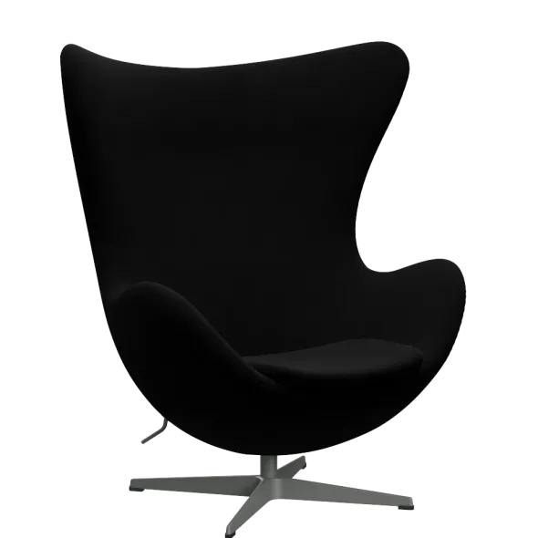 3316 Ægget loungestol, stel i silver grey af Arne Jacobsen