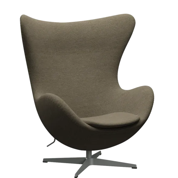 3316 Ægget loungestol, stel i silver grey af Arne Jacobsen