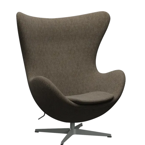 3316 Ægget loungestol, stel i silver grey af Arne Jacobsen