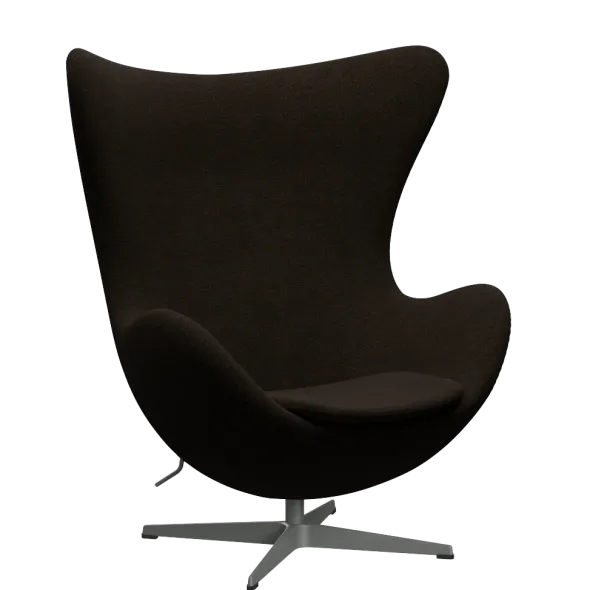 3316 Ægget loungestol, stel i silver grey af Arne Jacobsen