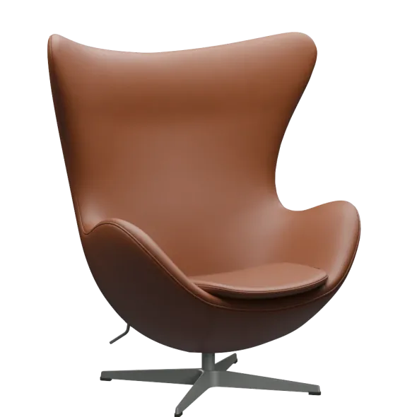 3316 Ægget loungestol, stel i silver grey af Arne Jacobsen