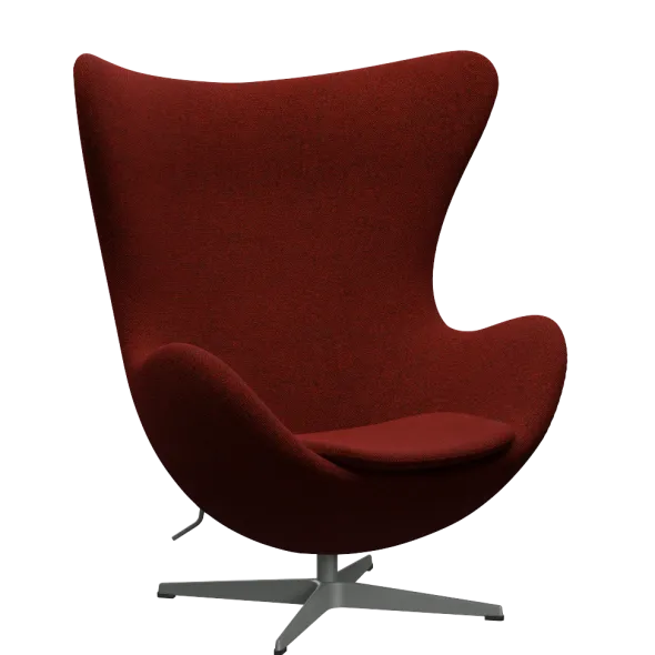 3316 Ægget loungestol, stel i silver grey af Arne Jacobsen