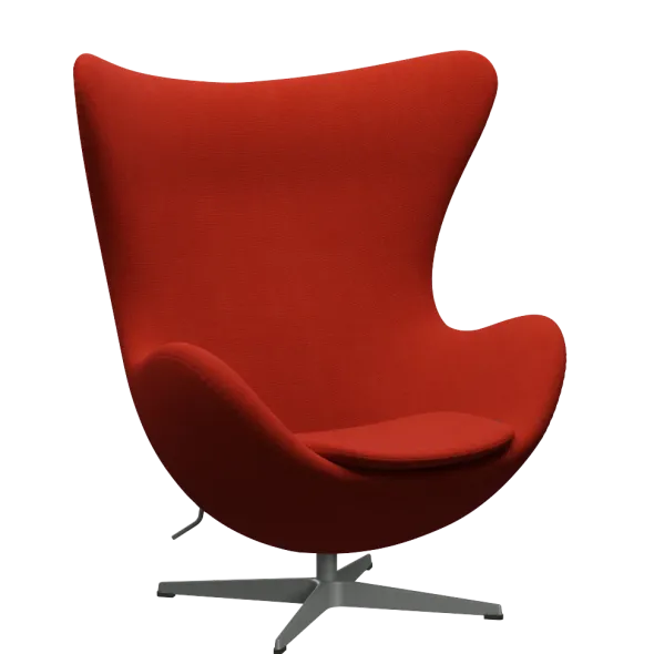 3316 Ægget loungestol, stel i silver grey af Arne Jacobsen