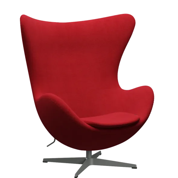 3316 Ægget loungestol, stel i silver grey af Arne Jacobsen