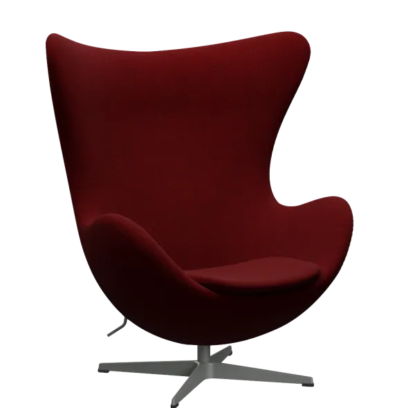 3316 Ægget loungestol, stel i silver grey af Arne Jacobsen