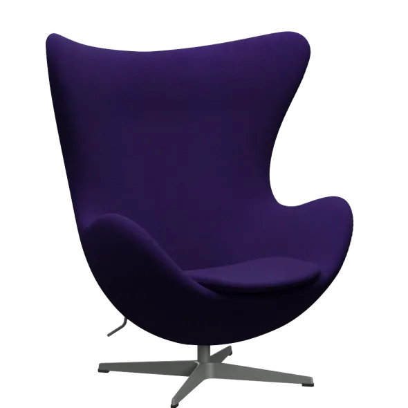 3316 Ægget loungestol, stel i silver grey af Arne Jacobsen