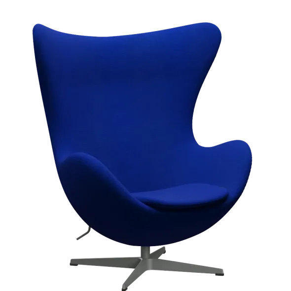 3316 Ægget loungestol, stel i silver grey af Arne Jacobsen