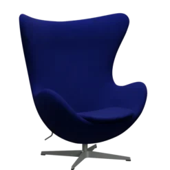 3316 Ægget loungestol, stel i silver grey af Arne Jacobsen