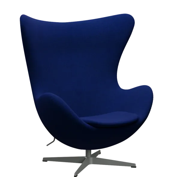 3316 Ægget loungestol, stel i silver grey af Arne Jacobsen