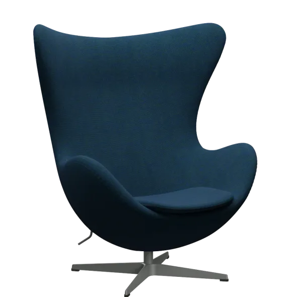 3316 Ægget loungestol, stel i silver grey af Arne Jacobsen