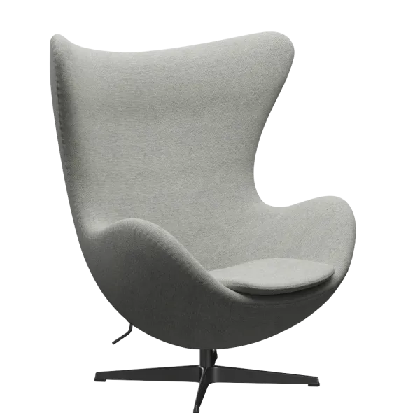 3316 Ægget loungestol, stel i sort af Arne Jacobsen