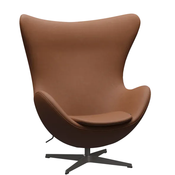 3316 Ægget loungestol, stel i warm graphite af Arne Jacobsen