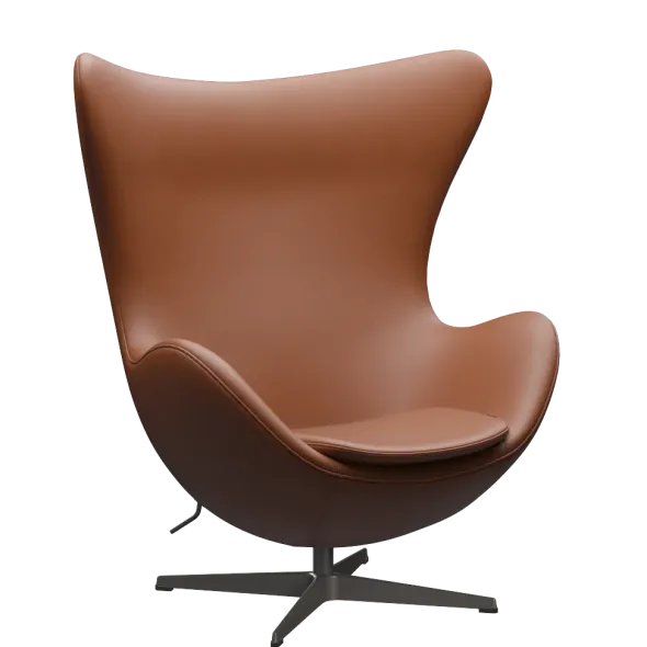 3316 Ægget loungestol, stel i warm graphite af Arne Jacobsen