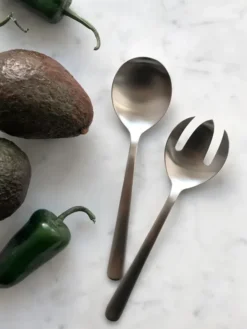 Grand Prix Salatbestik i mat stål, lille fra Kay Bojesen