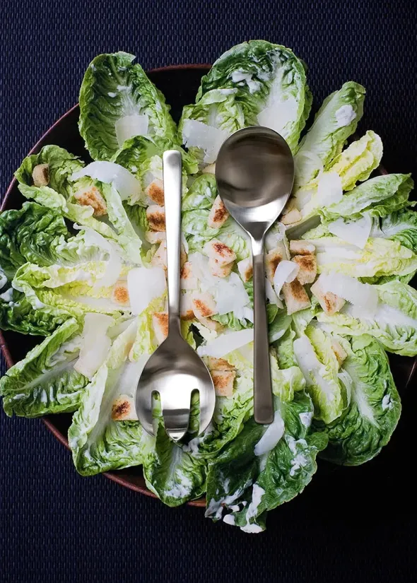 Grand Prix Salatbestik i poleret stål, lille fra Kay Bojesen