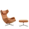 Grand Repos Lænestol inkl. Fodskammel, cognac (Premium Læder) fra Vitra