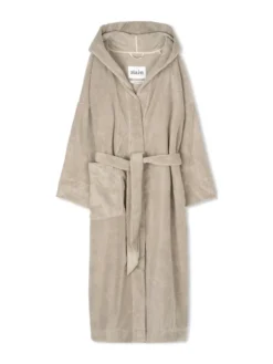 Hooded Terry badekåbe, Dried Linen fra Aiayu