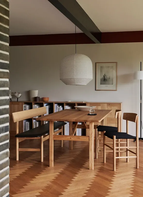 J39 Folkestolen Sædepolstret, Sort Canvas af Børge Mogensen
