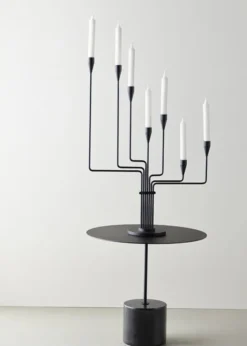 Karlsvognen Table Lysestage, sort fra Piet Hein