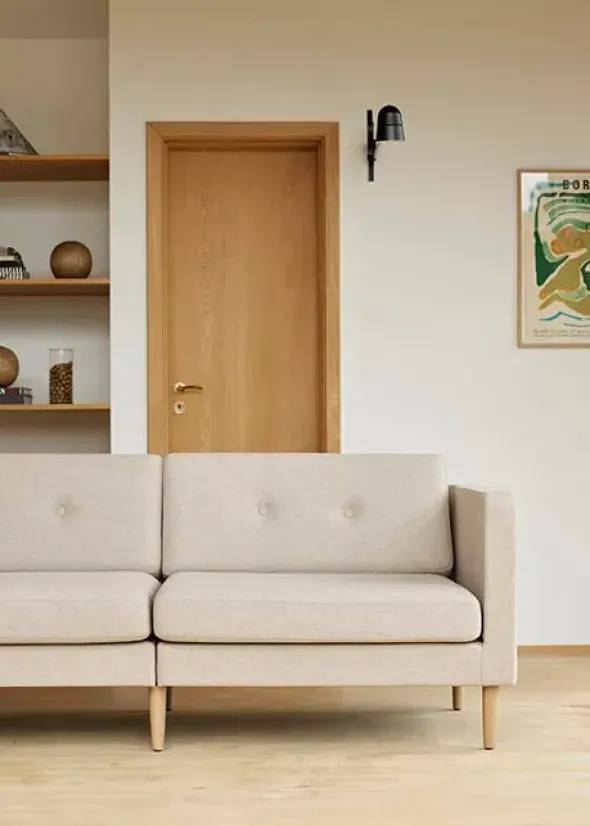 L42 Firhøj Sofa 3-Personers, beige fra FDB Møbler