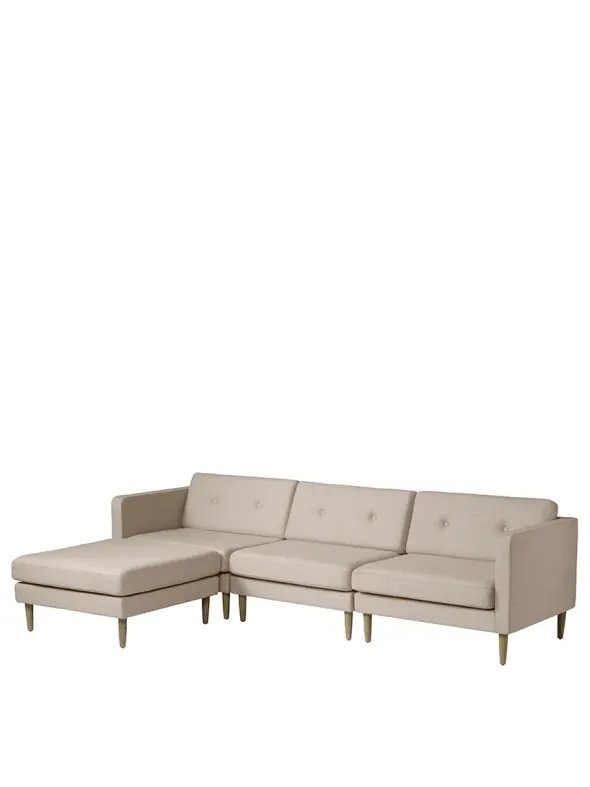 L42 Firhøj Sofa 3-Personers m. chaiselong, beige fra FDB Møbler