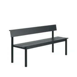 Linear Steel havebænk med ryglæn 170 cm fra Muuto