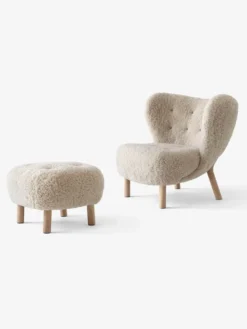 Little Petra inkl. skammel, Sheepskin Moonlight fra &Tradition