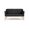 L45 MK154 2 pers. sofa, sort læder af Mogens Koch