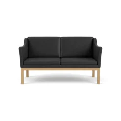 L45 MK154 2 pers. sofa, sort læder af Mogens Koch