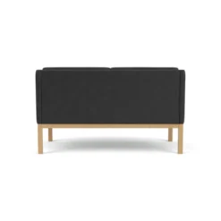 L45 MK154 2 pers. sofa, sort læder af Mogens Koch