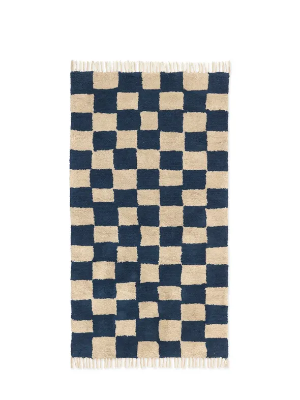 Mara Washable Rug 90 x 150 cm, deep blue fra Ferm Living