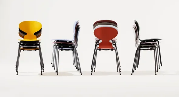 3101 Myren Stol i farvet ask af Arne Jacobsen