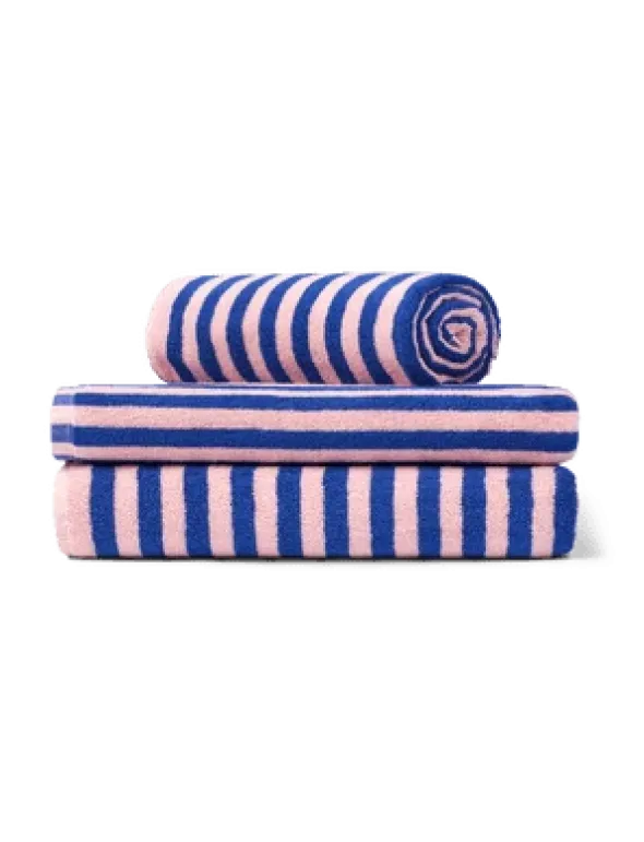 Naram towel - Dazzling blue & Rose fra Bongusta