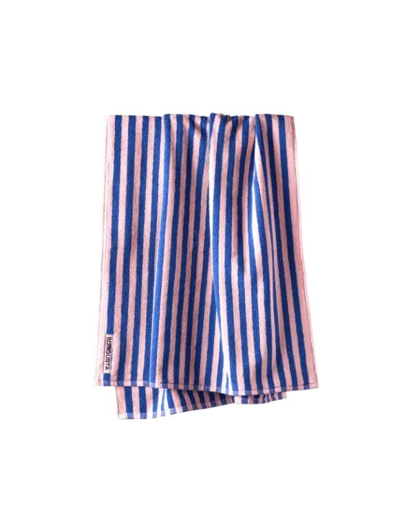 Naram towel - Dazzling blue & Rose fra Bongusta